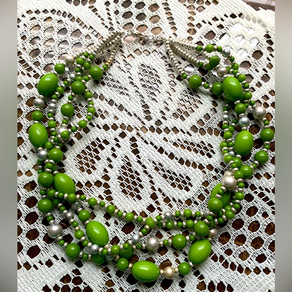 Green and grey Alfani beaded necklace